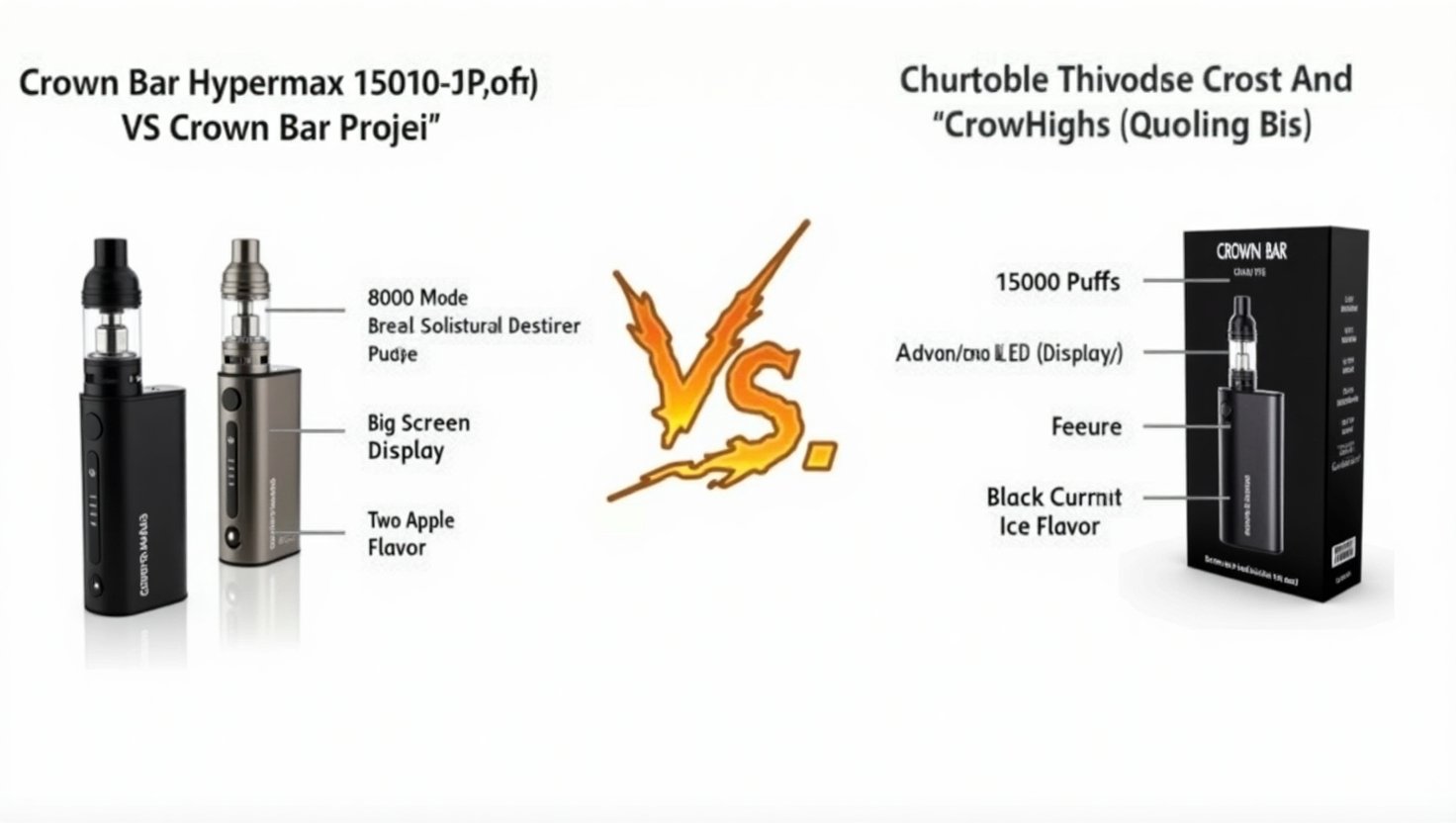 Crown Bar Hypermax 15000 Puffs VS Crown Bar Pro 8000 Puffs
