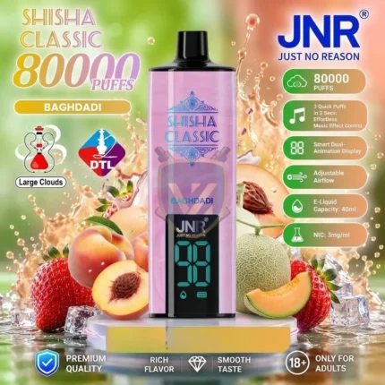 JNR Shisha Classic 80000 Puffs - Baghdadi in Dubai, UAE