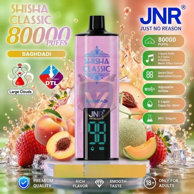JNR Shisha Classic 80000 Puffs - Baghdadi in Dubai, UAE