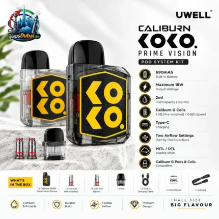 Uwell Caliburn KOKO Prime Vision Kit 690mAh pod system