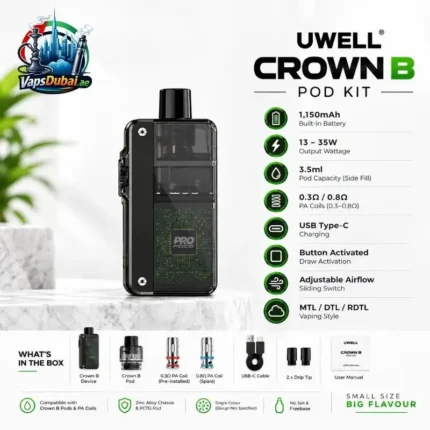 Uwell Crown B Pod Kit 1150mAh pod system