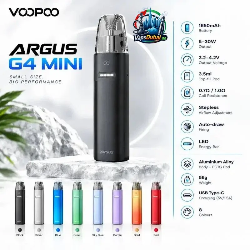 VOOPOO Argus G4 Mini Kit 1650mAh 30W Dubai VOOPOO Argus G4 Mini Kit 1650mAh 30W Pod System in Dubai